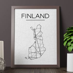 Finlandia mapa, Finlandia pared arte, Finlandia arte, Finlandia cartel, Finlandia decoración de la habitación, Finlandia impresión, Finlandia imprimible, Finlandia descarga instantánea