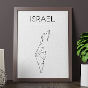 Israel Map, Israel Wall Art, Israel Art, Israel Poster, Israel Room Decor, Israel Print, Israel Printable, Israel Instant Download