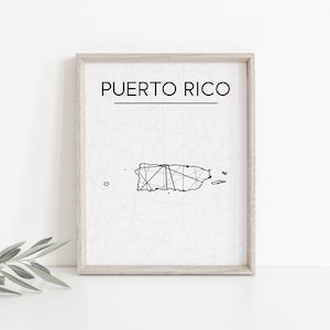 Puerto Rico Map, Puerto Rico Poster, Puerto Rico Wall Art, Puerto Rico Art, Puerto Rico Room Decor, Puerto Rico Print, Puerto Rico Map Art