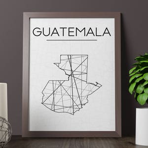 Guatemala Map Print, Guatemala Wall Art, Guatemala Art, Guatemala Poster, Room Decor, Guatemala Print, Guatemala Printable, Instant Download