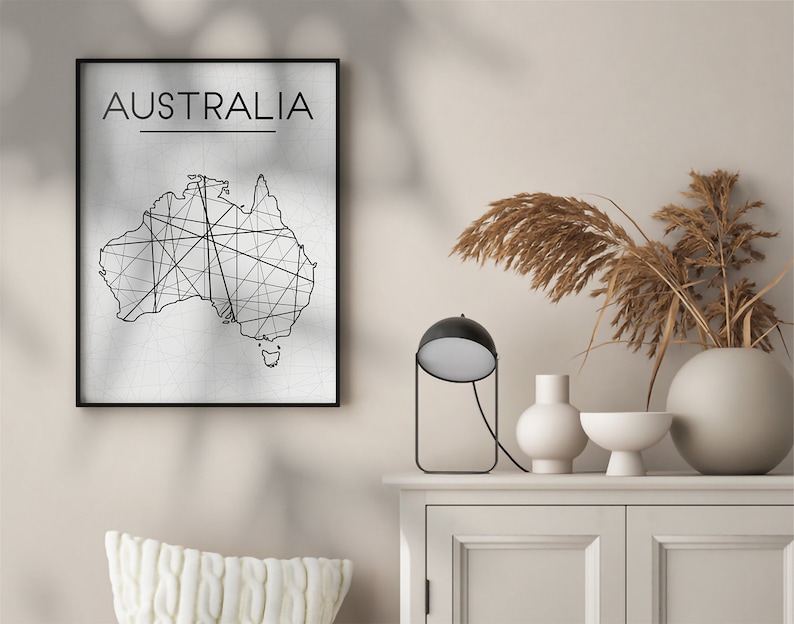 Australia Map Australia Wall Art Australia Art Australia Etsy