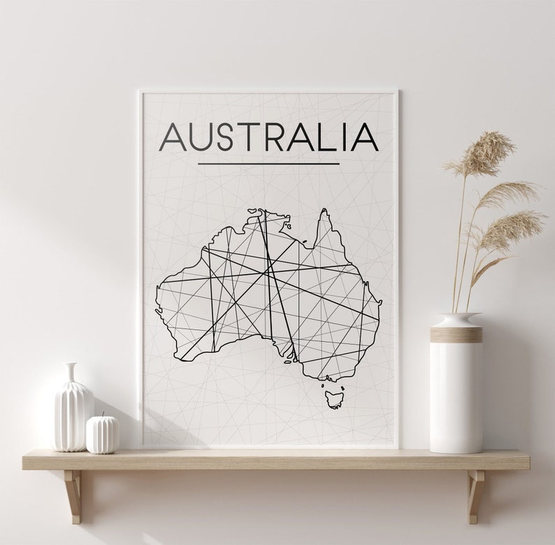Australia Map Australia Wall Art Australia Art Australia Etsy