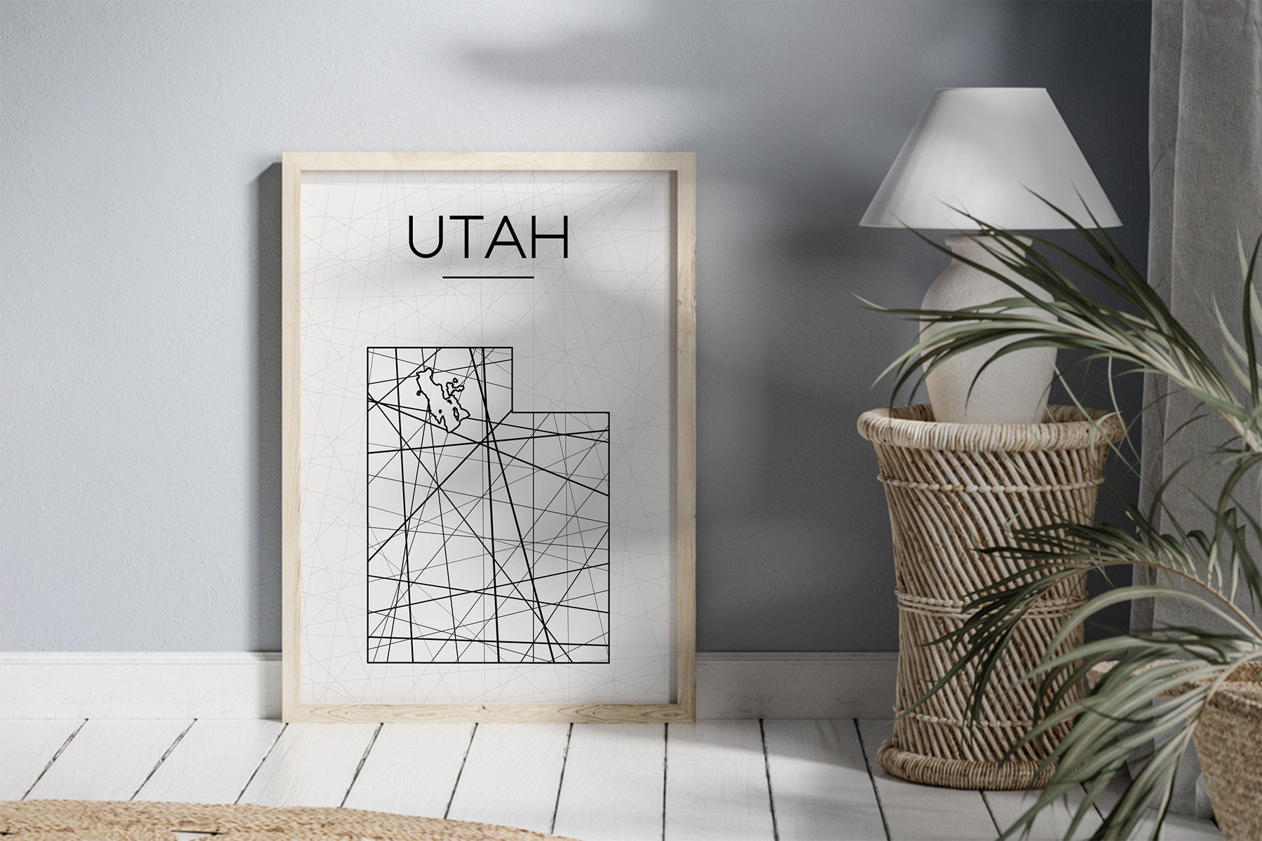 Utah Map Utah Wall Art Utah Art Utah Poster Utah Room Etsy