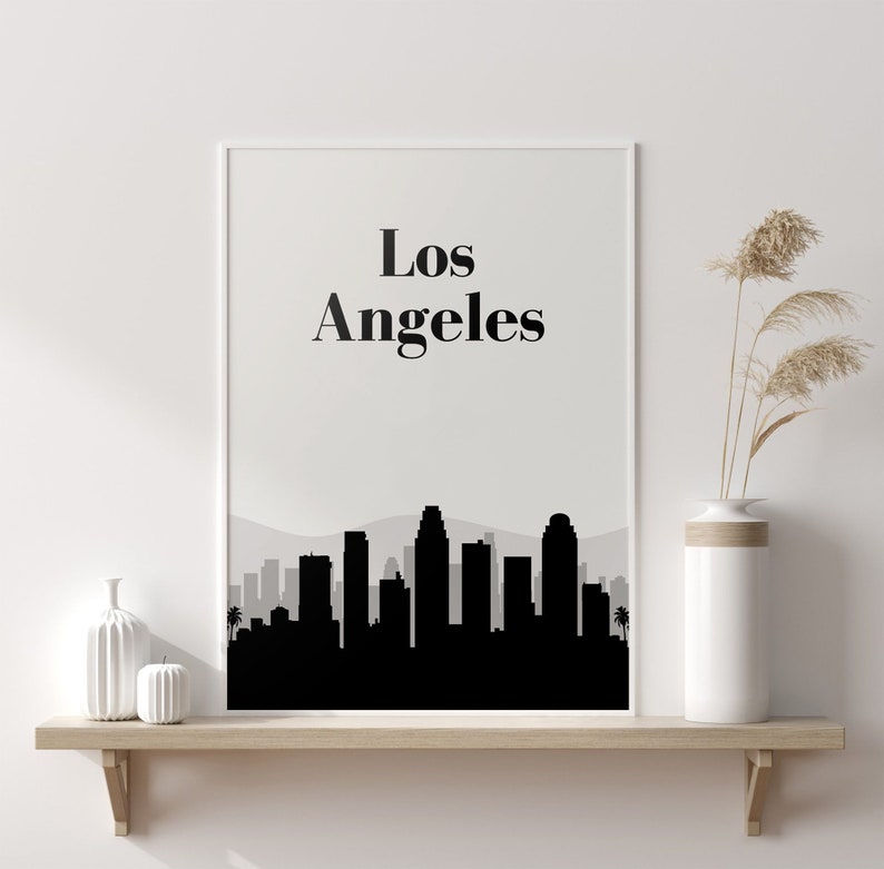 Los Angeles Wall Art Print Los Angeles Art Los Angeles Etsy