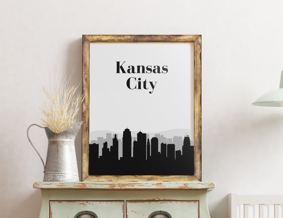 Kansas City Print Kansas City Wall Art Kansas City Skyline - Etsy