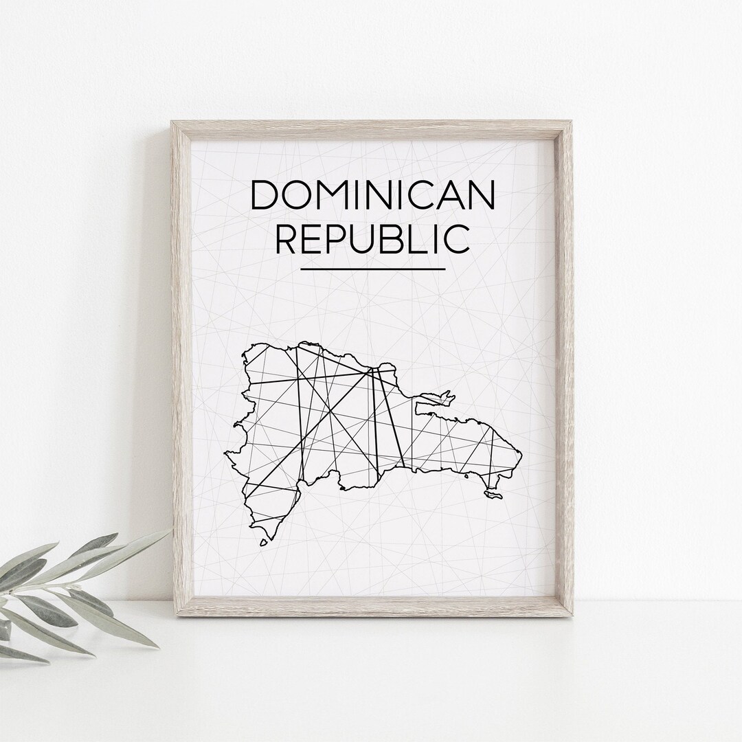 Dominican Republic Map, Dominican Republic Wall Art, Dominican Republic