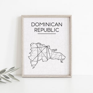 Dominican Republic Map, Dominican Republic Wall Art, Dominican Republic Poster, Dominican Republic Art, Dominican Republic Decor Wall Art