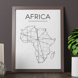 Africa Map, Africa Wall Art, Africa Art, Africa Poster, Africa Room Decor, Africa Print, Africa Printable, Africa Instant Download