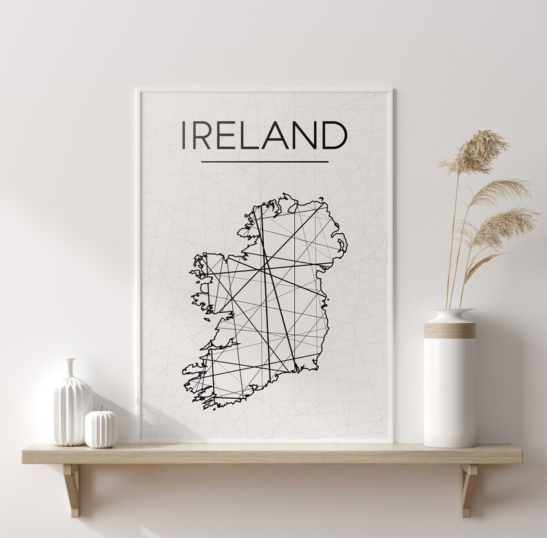 Ireland Map Ireland Wall Art Ireland Art Ireland Poster Etsy