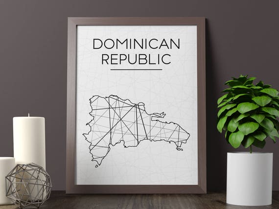 Dominican Republic Map Print Dominican Republic Wall Art - Etsy