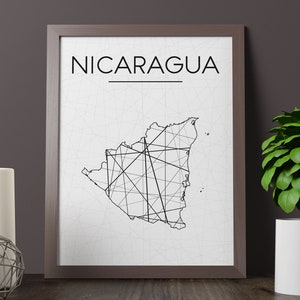 Nicaragua Map, Nicaragua Wall Art Print, Nicaragua Printable, Nicaragua Art, Nicaragua Print, Nicaragua Poster, Nicaragua Sign, JPG Art