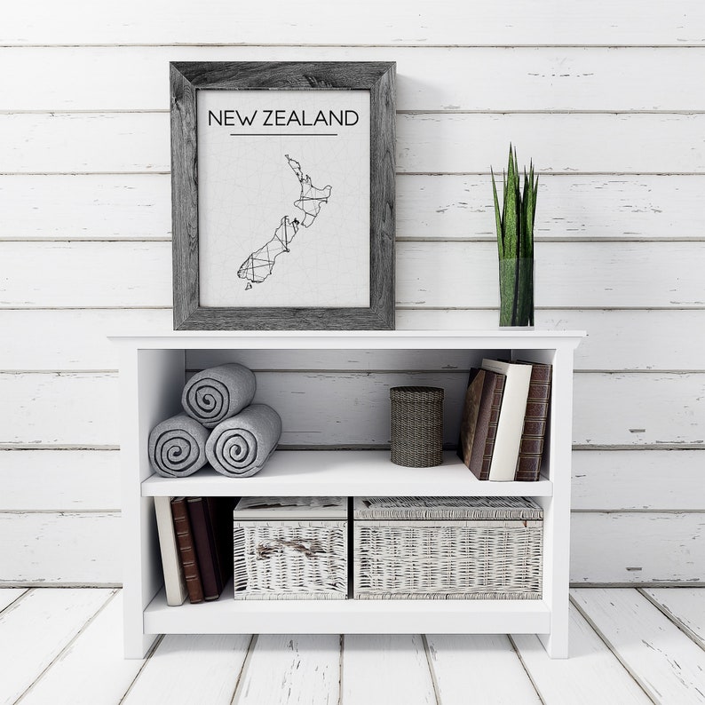 New Zealand Map New Zealand Wall Art New Zealand Art New Etsy