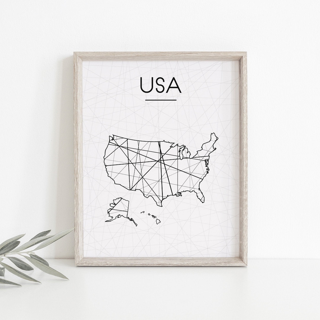 USA Map, USA Poster, USA Wall Art, United States Map Print Wall Art