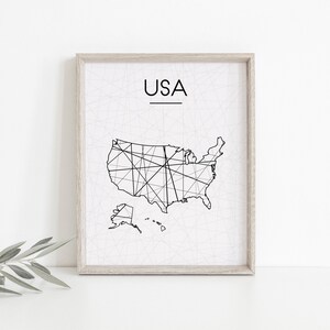 USA Map, USA Poster, USA Wall Art, United States Map Print Wall Art, United States Room Decor, United States Wall Art Decor, States Map Art