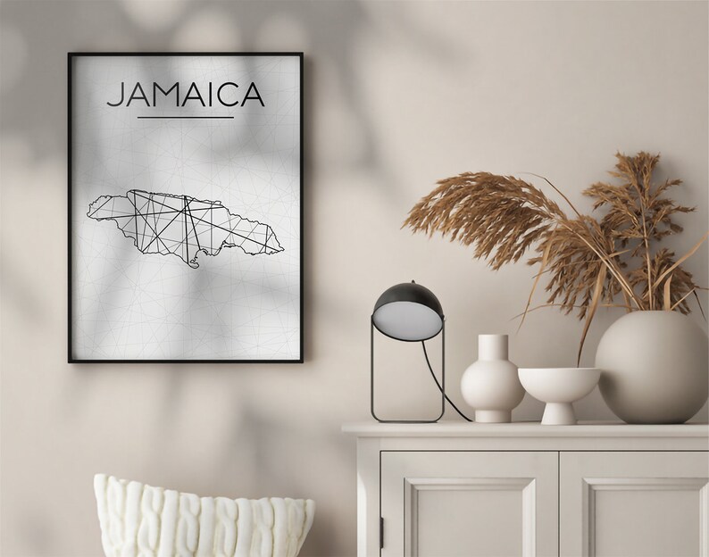 Jamaica Map Jamaica Wall Art Jamaica Art Jamaica Poster Etsy