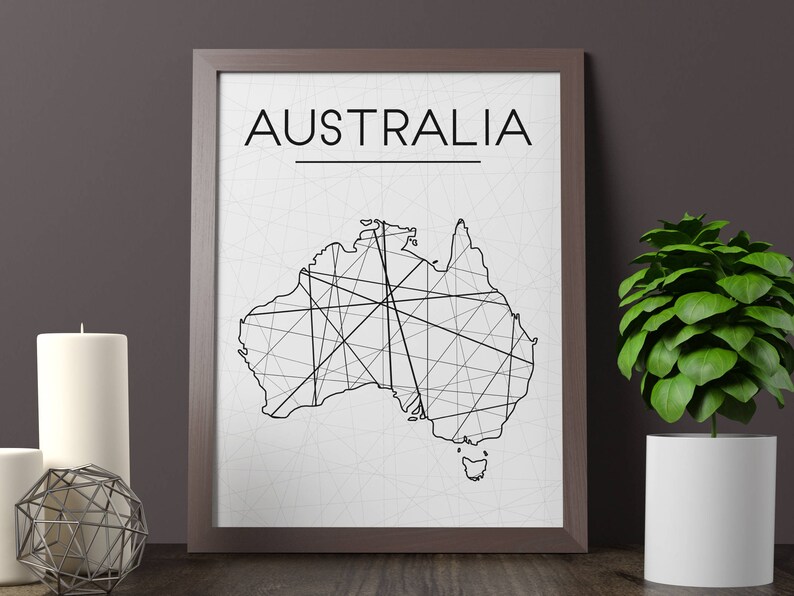 Australia Map Australia Wall Art Australia Art Australia Etsy