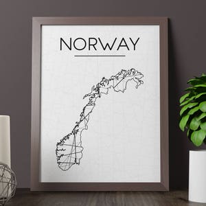 Norway Map, Norway Wall Art, Norway Art, Norway Poster, Norway Room Decor, Norway Print, Norway Printable, JPG, Instant Download