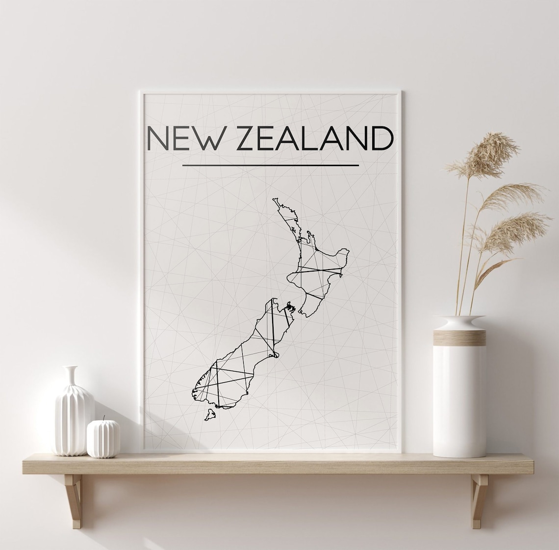 New Zealand Map New Zealand Wall Art New Zealand Art New Etsy