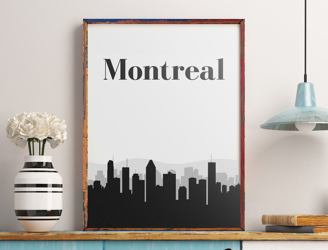 Montreal Wall Art Print Montreal Art Montreal Skyline Etsy