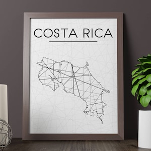 Costa Rica Map, Costa Rica Wall Art, Costa Rica Art, Costa Rica Map Art, Costa Rica Poster, Costa Rica Room Decor, Costa Rica Printable