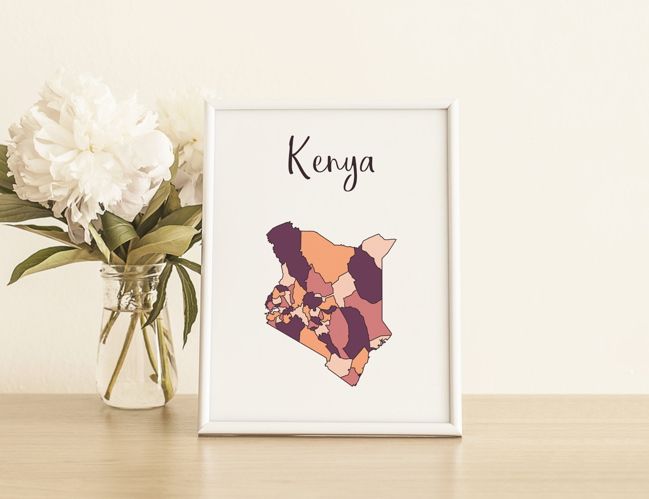 Kenya Map Print, Kenya Wall Art, Kenya Art, Kenya Poster, Kenya Room