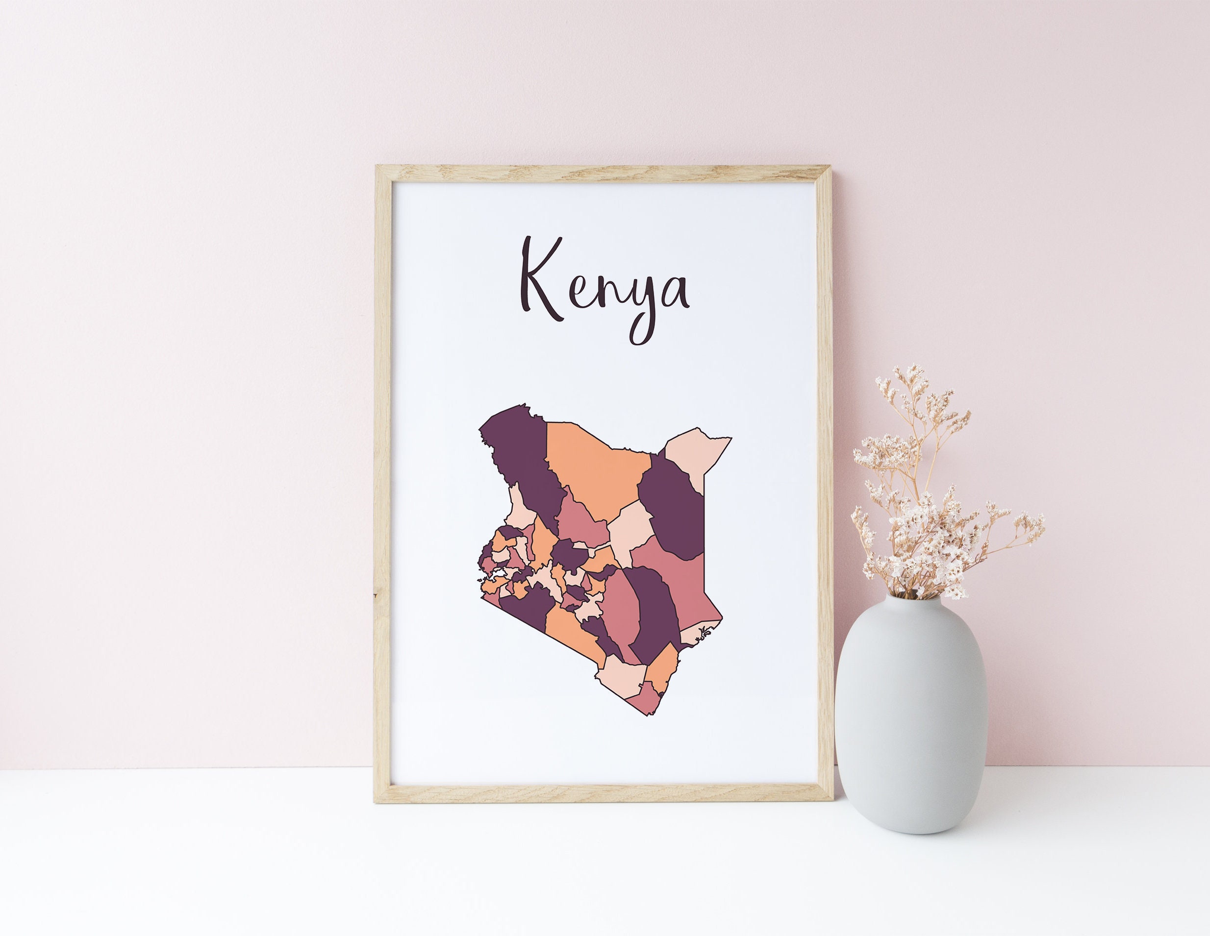 Kenya Map Print Kenya Wall Art Kenya Art Kenya Poster Etsy