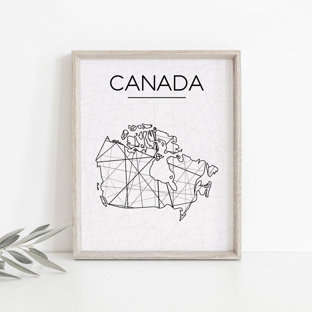 Canada Map, Canada Poster, Canada Wall Art, Canada Map Print Wall Art