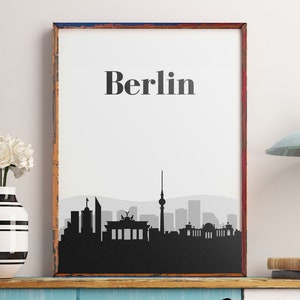 Berlin Wall Art Print, Berlin Art, Berlin Skyline, Berlin Print, Berlin Printable, Berlin Wall Decor, Berlin Sign, Skyline Art Print