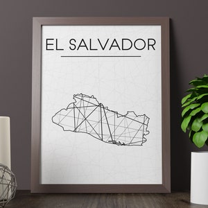 El Salvador Map Print, El Salvador Wall Art, El Salvador Art, El Salvador Poster, El Salvador Room Decor, El Salvador Print