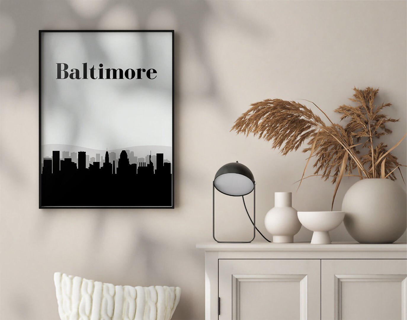 Baltimore Wall Art Print Baltimore Art Baltimore Skyline Etsy