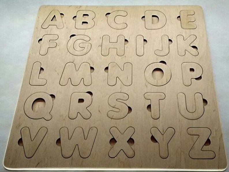 wooden alphabet letters puzzle
