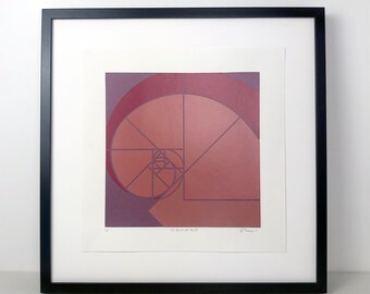 Geometric Silkscreen Print | Abstract Nature Art | Modern Wall Art | Fibonacci Spiral |  Limited Edition Original Screenprint Emily Thompson