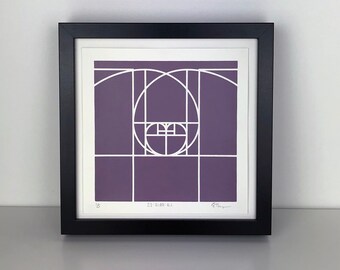 Geometric Spiral Screen Print | Fibonacci Spiral Art | Modern Abstract Wall Art | Limited Edition Original Screenprint by Emily Thompson