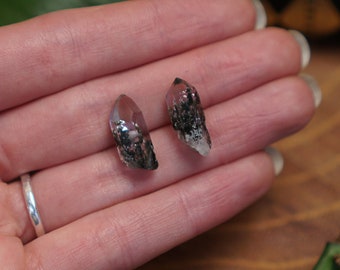 2pc Chlorite and Hematite Included Quartz, Crystal Parcel