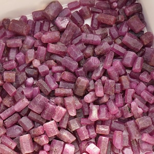 Ruby Crystals, Small Rough Natural Ruby Crystals from Madagascar (UV Reactive)