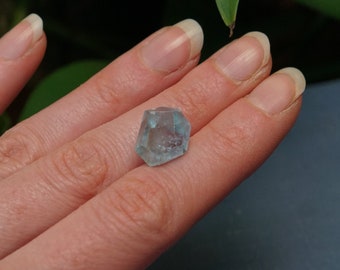 Blue Fluorite, Freeform Faceted Crystal