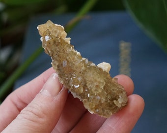 Moscana Fluorite, Yellow Fluorite with Calcite, Crystal Cluster from Spain