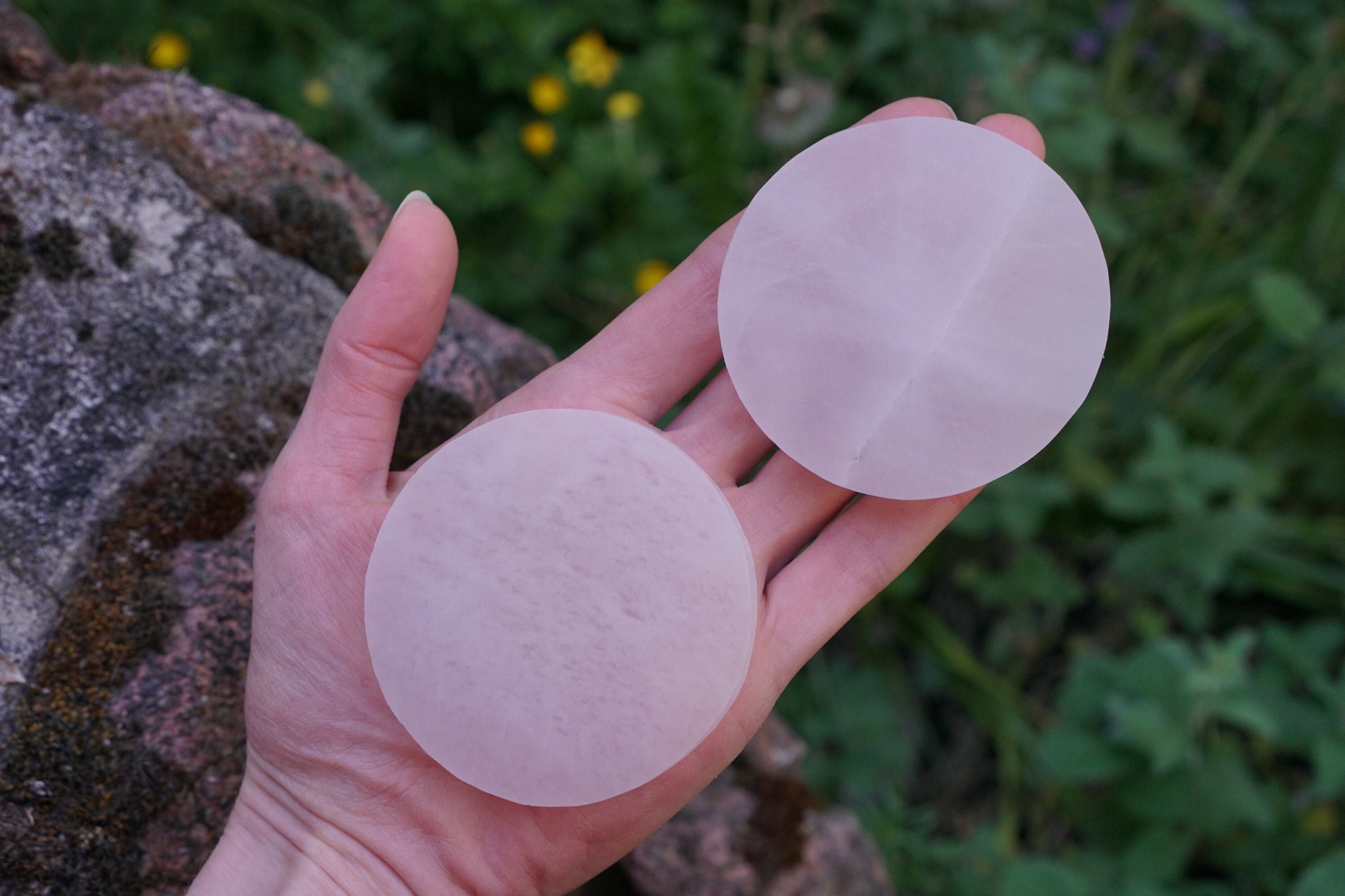 Selenite Charging Plate, Satin Spar Crystal Disk