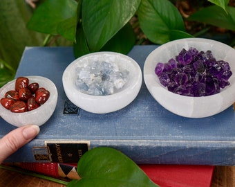 Selenite Bowl - 3 Sizes, Charging Bowl, Cleansing