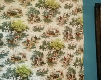 55x36 Vintage Faye Burgos Little Red Riding Hood Cotton fabric Marcus Brothers perfect for curtains  childrens quilts woodland cabin decor