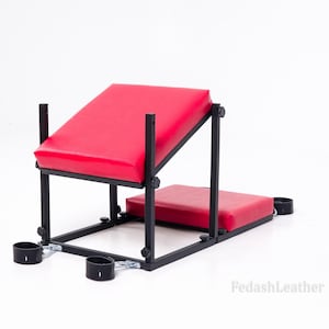 Kompakte Spielbank mit festem Sitz, Stahlrahmen BDSM Möbel, verstellbares Torso-Pad, Bondage Sex Bank für Paare