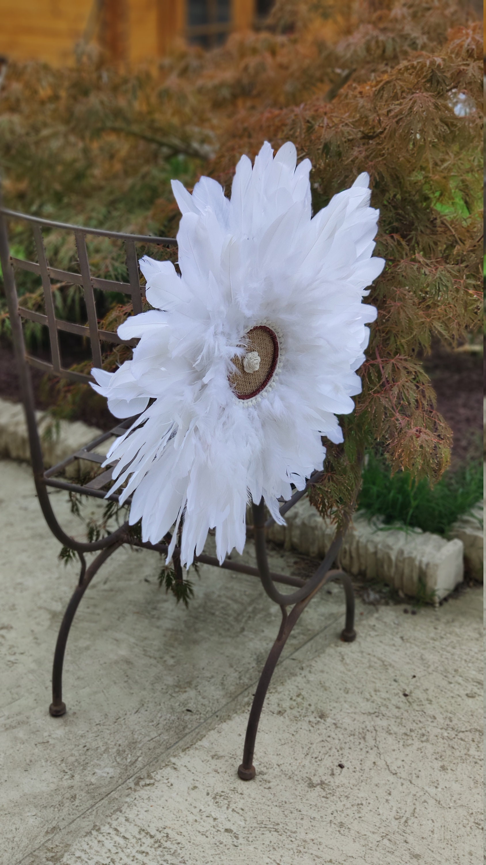 Juju Hat Neige 47 cm Coeur de Jute et Plâtre