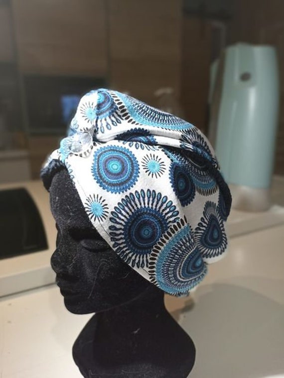 REVERSIBLE Hair Towel / Navy Blue 