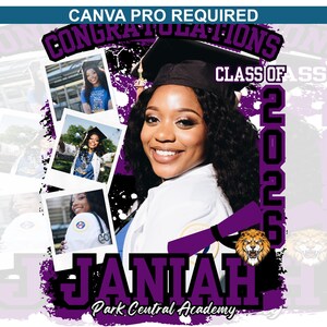 Purple Black Senior 2026 Graduation T-Shirt Template for Family (Canva PRO Required)