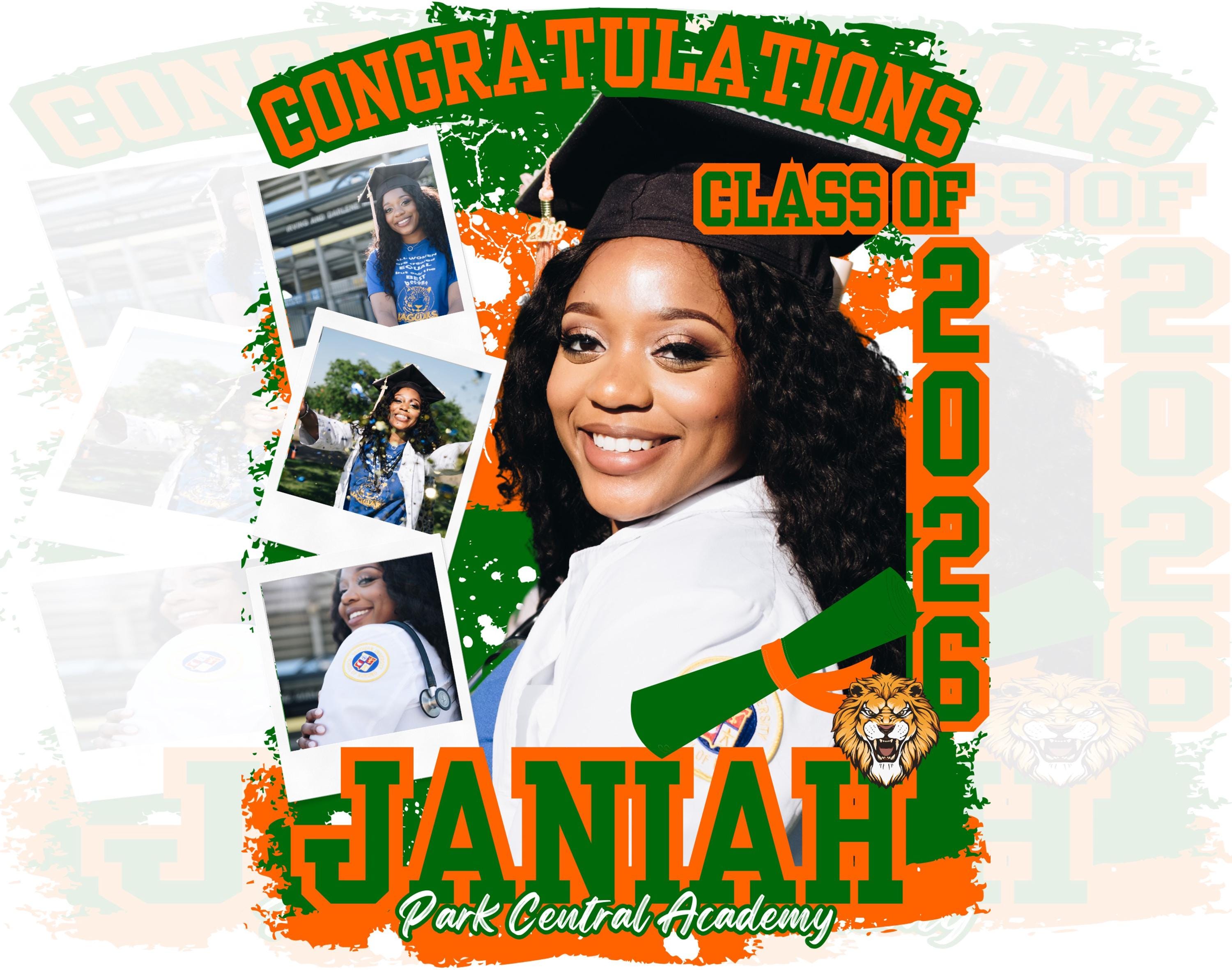 Orange and Green Editable Canva Senior Graduation Template CANVA PRO ...