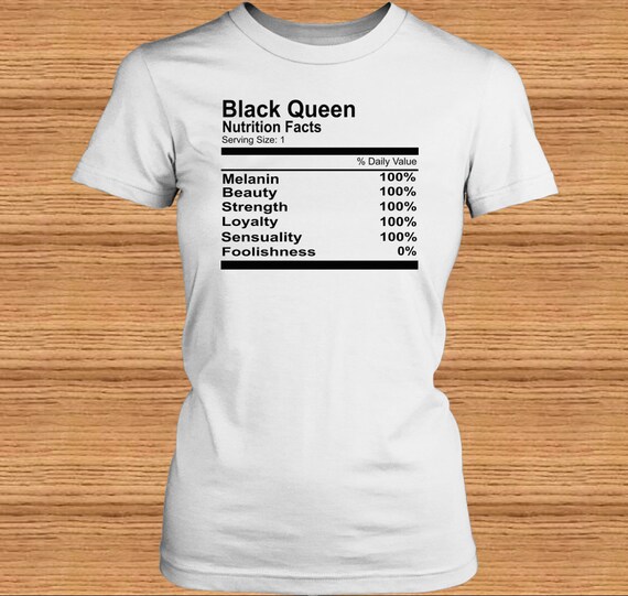 black queen nutrition facts shirt
