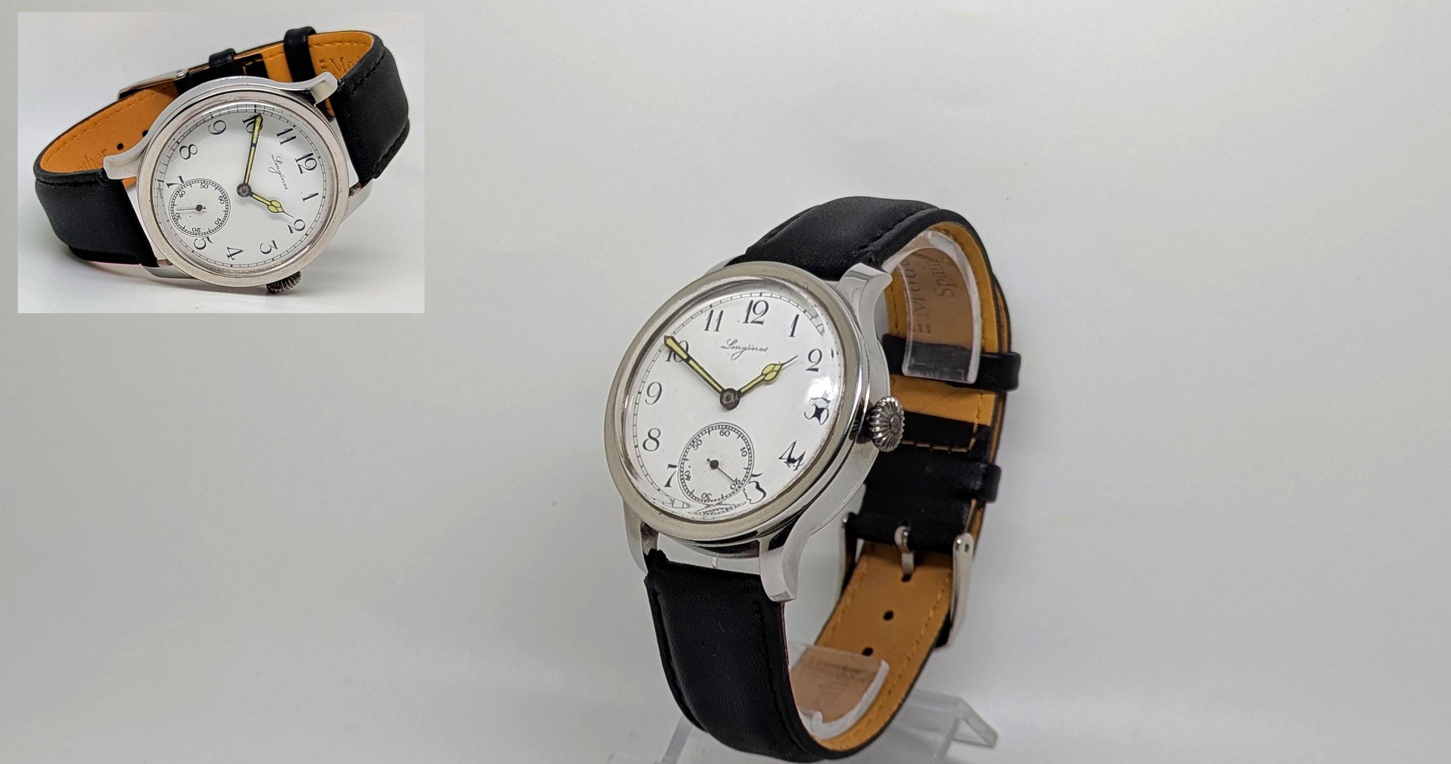 Longines Switzerland Watch Antique 1916 Porcelain Mechanical 15