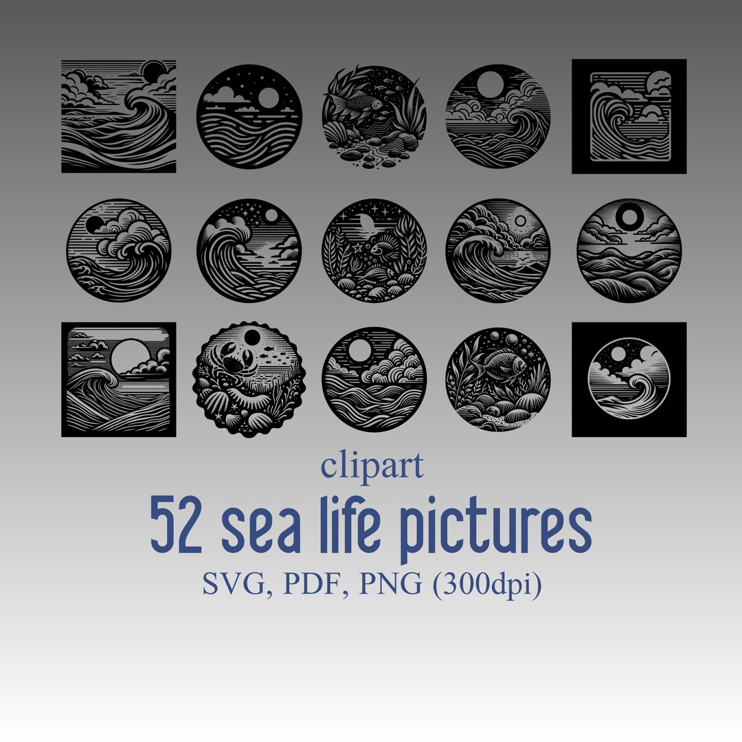 Sea Clipart, SVG, PDF, PNG, Sea Art, Printable Sea, Sea Digital, Sea ...