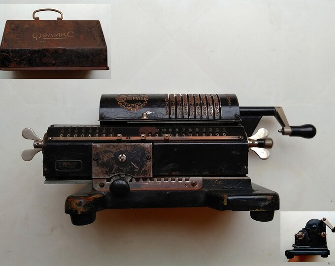 Soviet Vintage 60s Calculator Mechanical Heavy Felix With Original Case