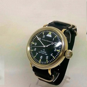 Switzerland military flieger wristwatch massive vintage 30s Charlin Watch Co mechanical. Serviced and running great!